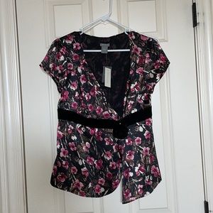 NWT Ann Taylor silk wrap top